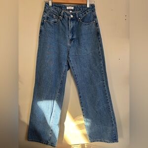 Classic Wide-Leg Blue Denim Lab Jeans